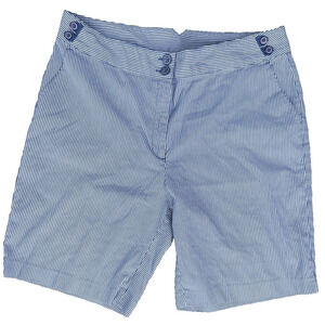 EP Pro Golf Shorts Women Blue & White Size 14 Cotton Blend A000321